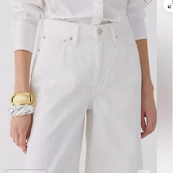 J. Crew Tall high-rise superwide-leg jean in white size 26T NWT - Picture 2 of 13